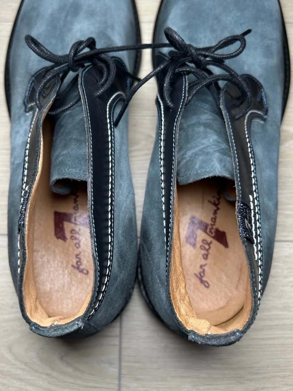 7 For All Mankind Men's Suede Lace-Up Chukka Boots in Blue/Gray and Black